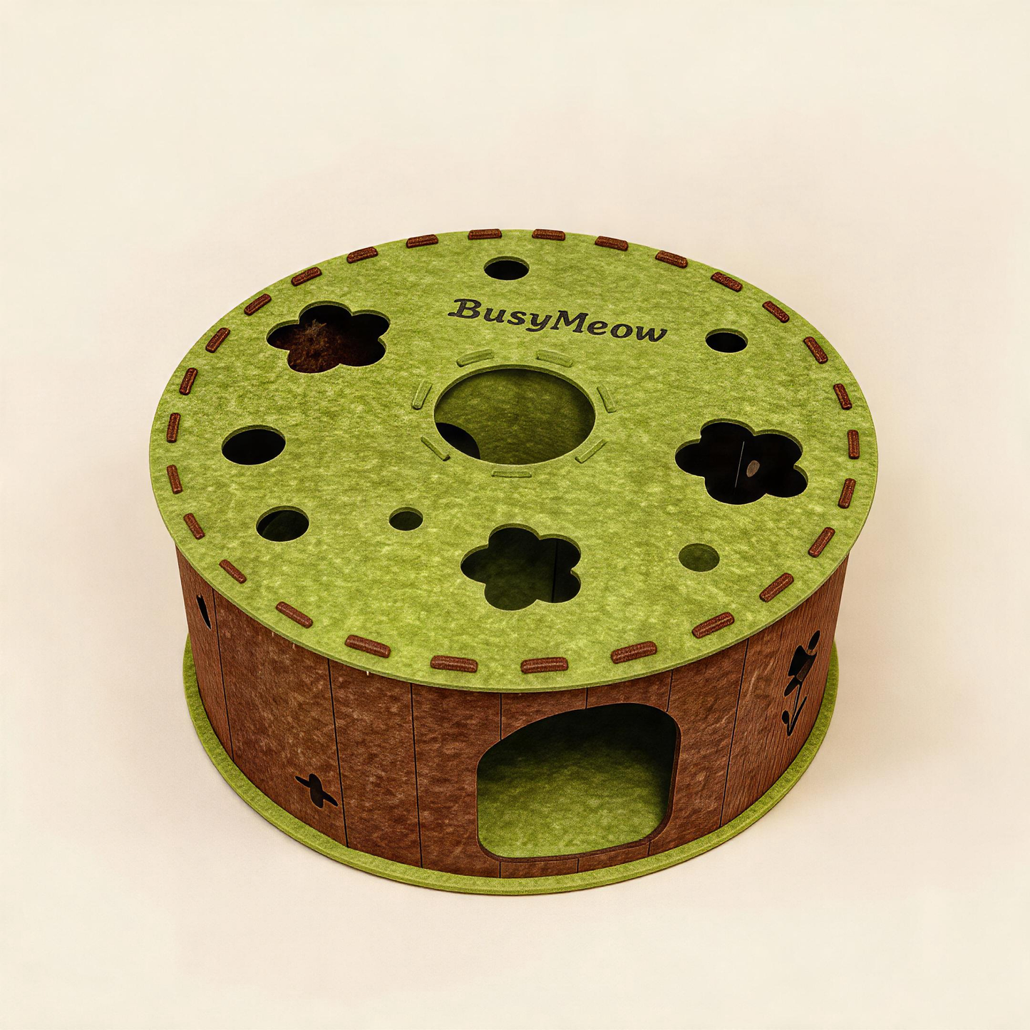 BusyMeow Garden Tunnel Den Extra Large size 79cm felt cat cave for multi-cat homes and big cats