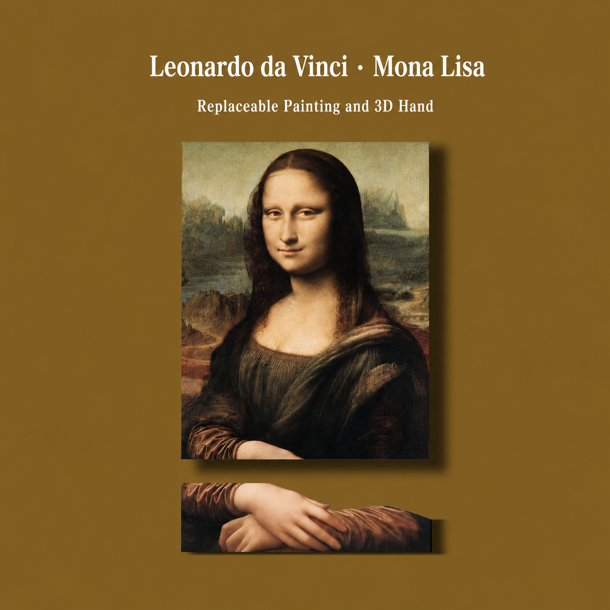 Mona Lisa Scratcher Bed replaceable painting and 3D hand panel