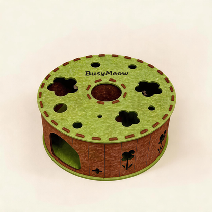 BusyMeow Garden Tunnel Den Standard size 60cm felt cat cave for single or small multi-cat households