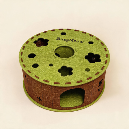 BusyMeow Garden Tunnel Den Extra Large size 79cm felt cat cave for multi-cat homes and big cats