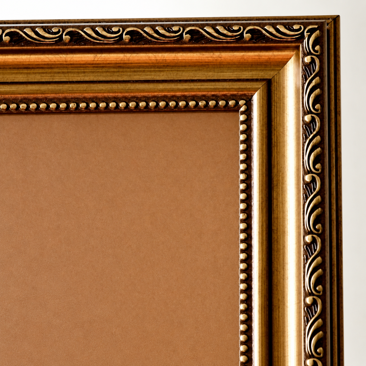 Antique gold ornate frame detail for Mona Lisa Scratcher Bed